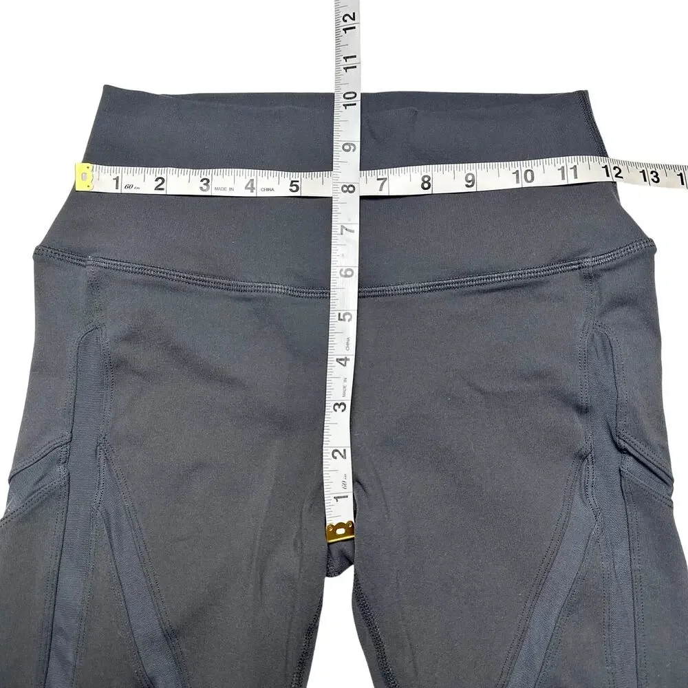 Alo Yoga | Women | Cropped 3/4 Gray Mesh Trim Capri Leggings | Size Small